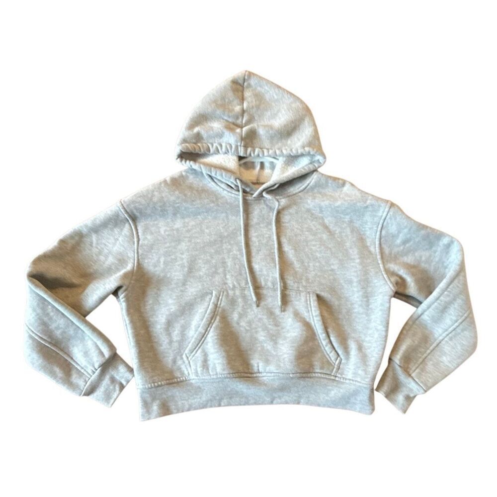 Amazon cropped grey pullover hoodie size M - Picture 2 of 9